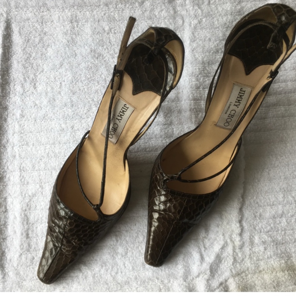 Jimmy Choo Dark Brown Leather Heels